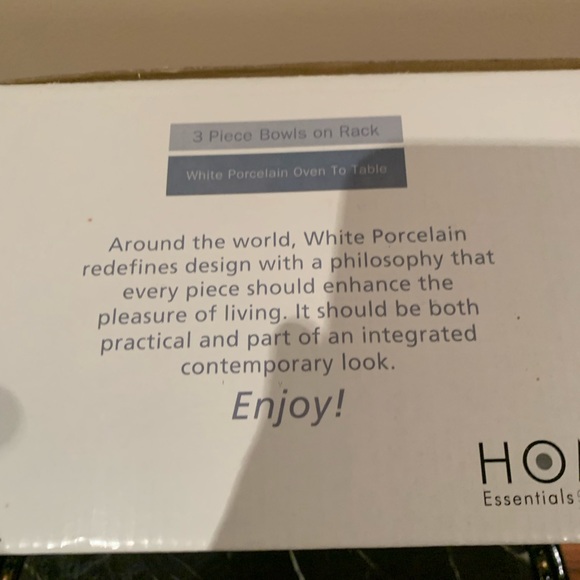 3  white porcelain  bowls with rack . - Picture 7 of 7